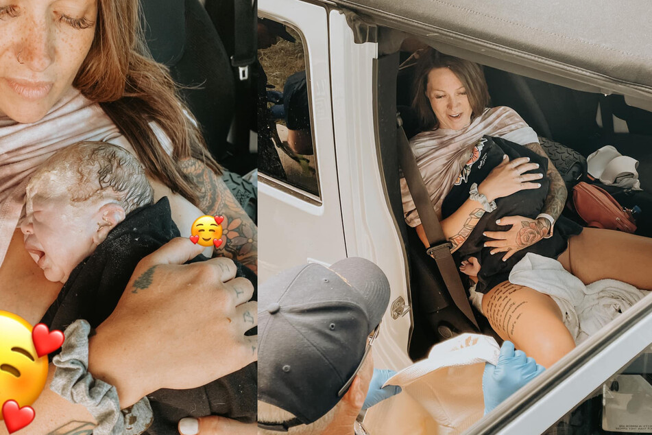 This mom gave birth on the shoulder of the highway.