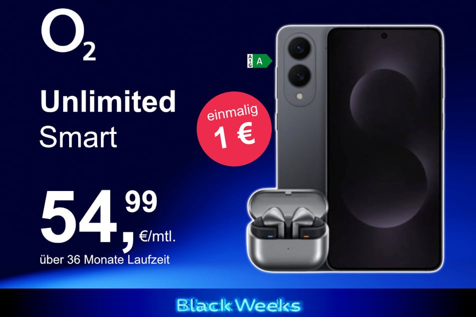 Das Samsung Galaxy S25 Edge + Buds 3 Pro im o2 Mobile Unlimited Smart für einmalig 1 Euro.