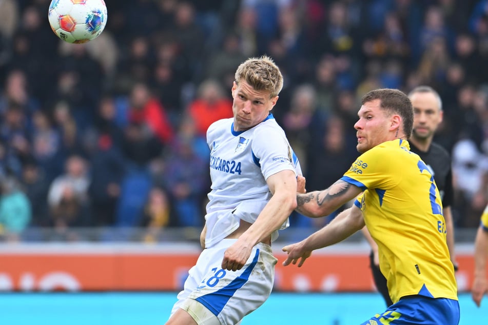 Luca Schuler (27, l.) stand gegen Braunschweig überraschend in der Startelf.
