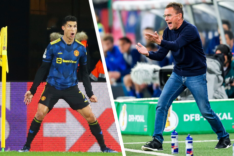 Ralf Rangnick (63, r.) wird bei den "Red Devils" auch Superstar Cristiano Ronaldo (36) trainieren.