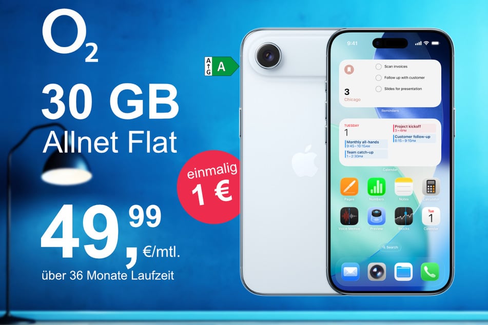 Das neue iPhone 17 Air inkl. 30 GB Datenvolumen für nur 1 Euro exklusiv bei o2.