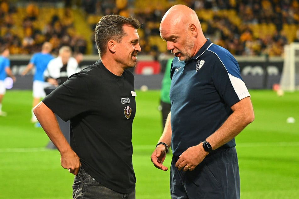 Thomas Stamm (l.) und Uwe Rösler vor dem Top-Spiel am Samstagabend im RHS.