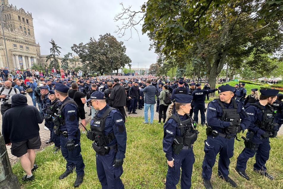 Die polnische Polizei sicherte die einzelnen Versammlungen ab.