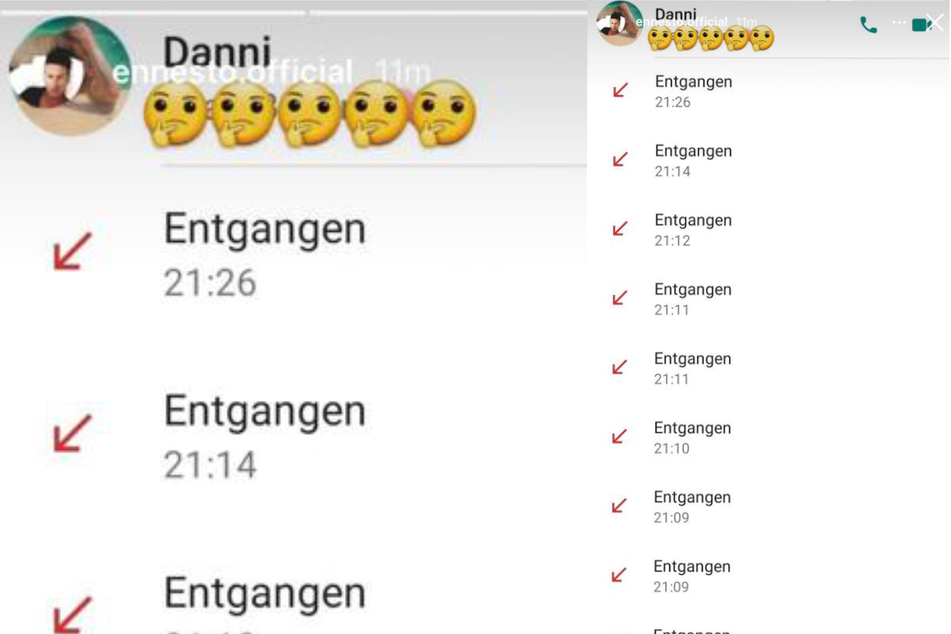 Ennesto zeigte auf Instagram seine Telefon-Anrufliste.
