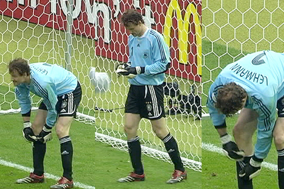 Legendäre Szene: Torhüter Jens Lehmann (53) holt während des WM-Viertelfinales 2006 gegen Argentinien einen Spickzettel aus dem Socken.
