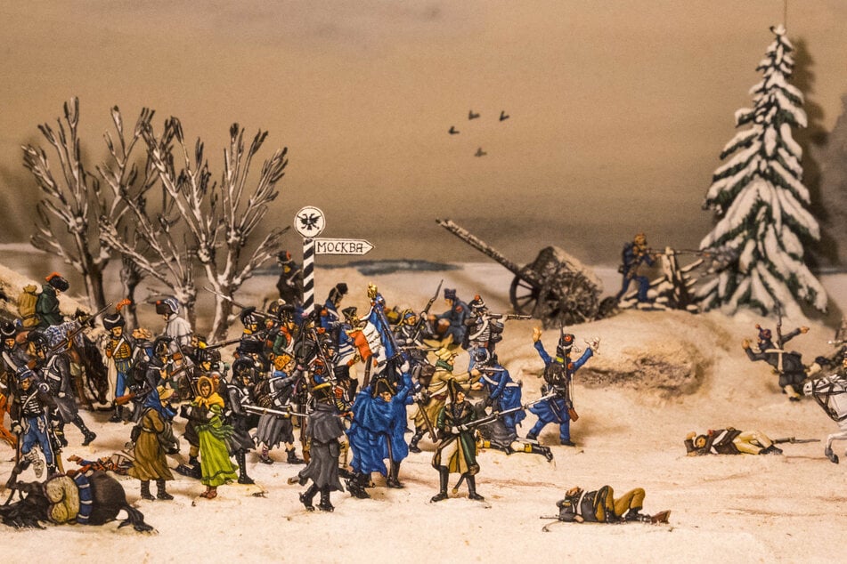 Dieses Zinnfigurendiorama illustriert eine Schlacht vor Moskau.