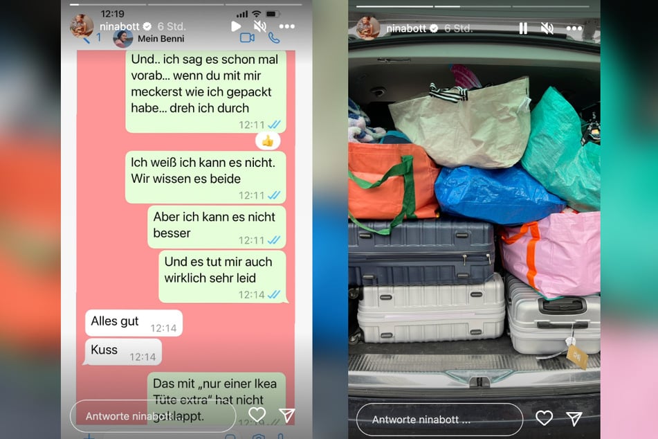 Via WhatsApp entschuldigte sich die 44-Jährige für das Koffer-Chaos.