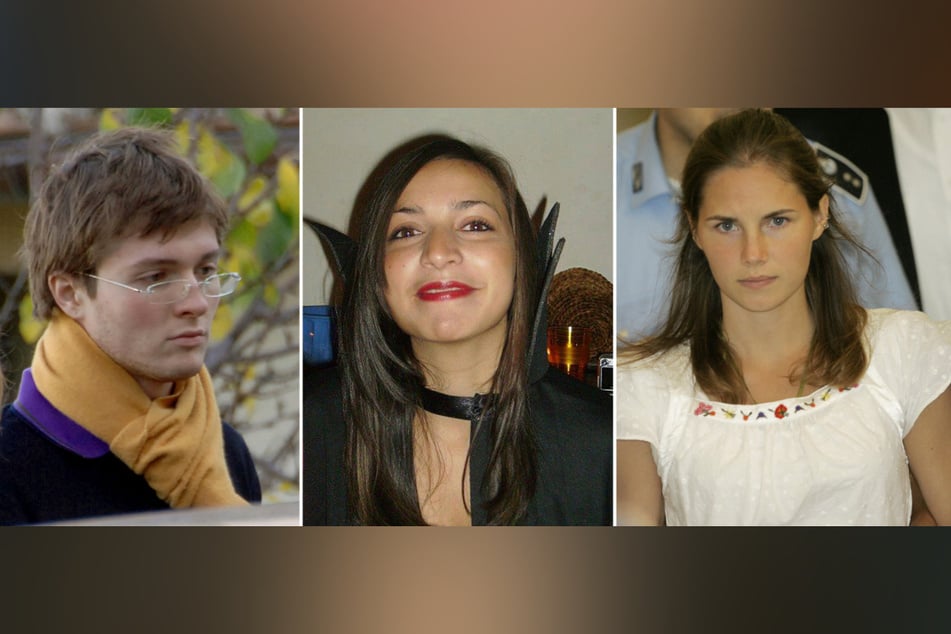 In den kuriosen Fall verwickelt: Der italienische Student Raffaele Sollecito (v.l.n.r.), die ermordete Britin Meredith Kercher und ihre amerikanische Mitbewohnerin Amanda Knox. (Archivbild)