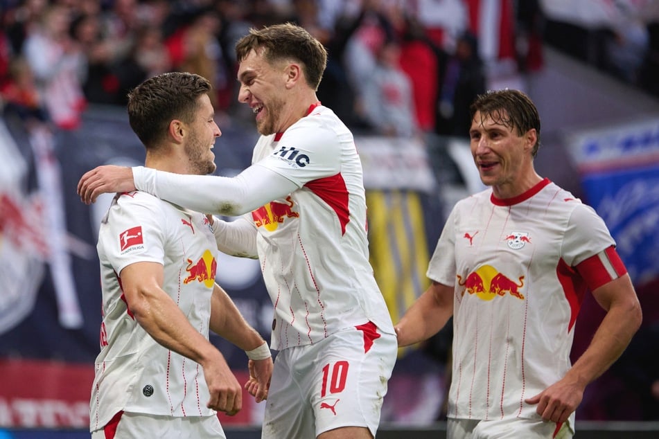 Mit Brajan Gruda (22) und Christoph Baumgartner (27) hatte RB Leipzig direkt mehr Feuer gegen Elversberg im Spiel.