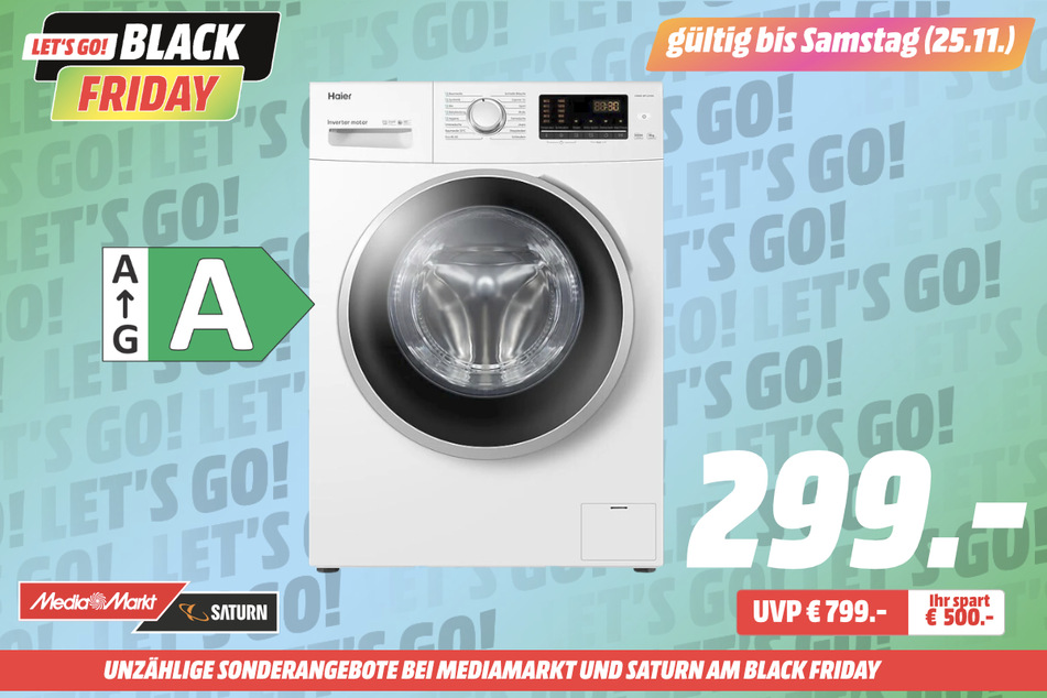Haier-Waschmaschine für 299 statt 799 Euro.