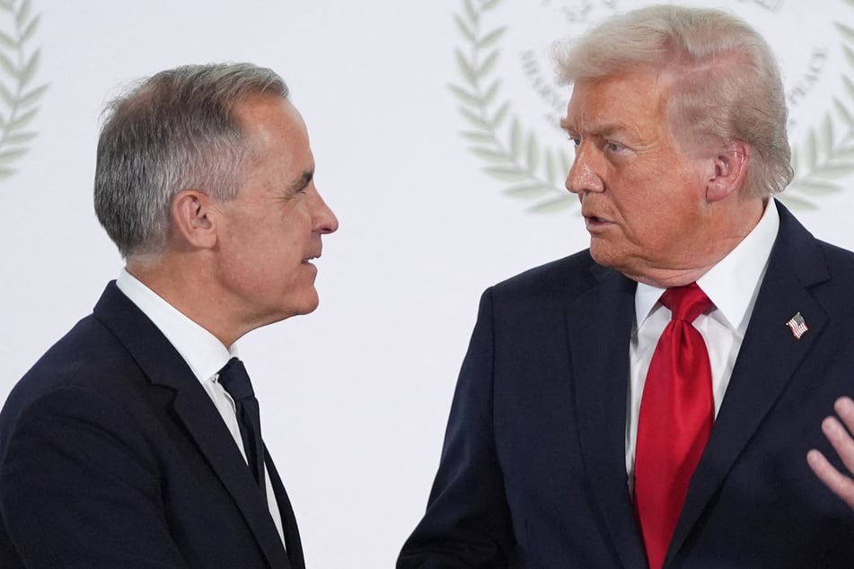Mark Carney (l.) met with Donald Trump in Washington last week as trade negotiations continue.