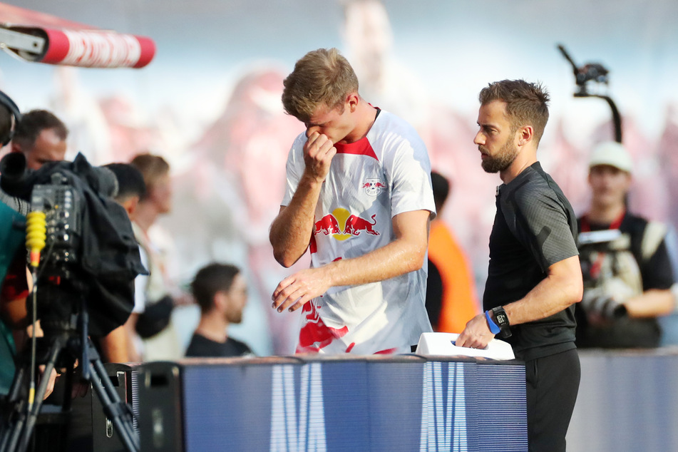 RB Leipzigs Alexander Sörloth (26) durfte sich in diesem Sommer schon beim Test gegen den FC Liverpool beweisen. Schon in Halbzeit Eins wurde er aber verletzt ausgewechselt.