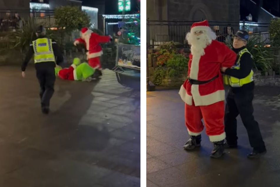 Santa gets arrested for beating up the Grinch in viral video fight