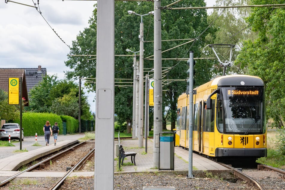 Bislang endet die Linie 8 in Hellerau und fährt von hier zurück in die Südvorstadt.