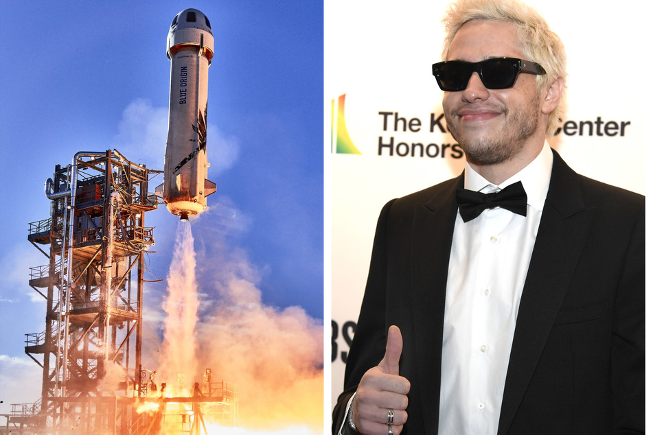 Comedian Pete Davidson will be blasting off into space with Jeff Bezos' Blue Origin on March 23.