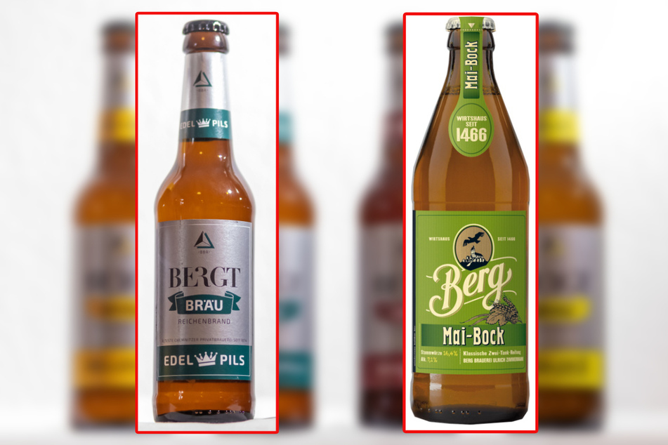Keine Ähnlichkeit zu erkennen: Das Berg Bier aus Baden-Württemberg (r.) im Vergleich zum Edel Pils der Reichenbrander Brauerei. Erst im Vorjahr kehrte der Name "Bergt" auf die Etiketten zurück.