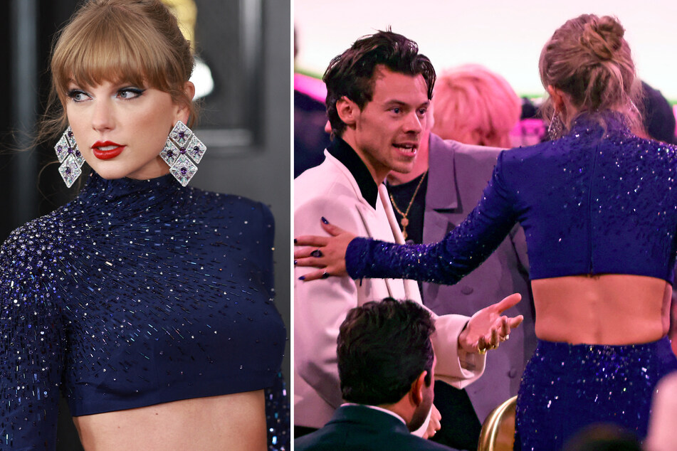 Taylor Swift (l) danced along with several performances at the 2023 Grammy Awards.