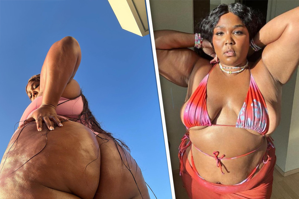 Lizzo caused a stir on Instagram with new booty pics (l).