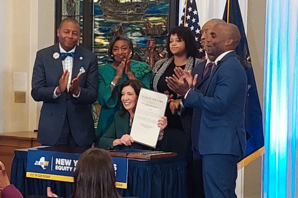 Governor Kathy Hochul signed a bill authorizing the creation of a statewide reparations commission in New York on Tuesday.
