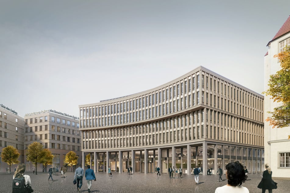 Das letzte Puzzlestück am Postplatz: Die Fassadengliederung dieses geplanten Bürogebäudes soll an das Schauspielhaus erinnern - und gefällt der Kommission.