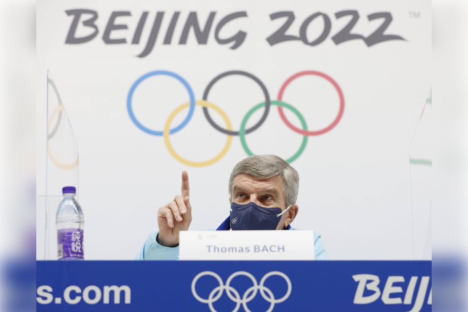 IOC president Thomas Bach spoke at a press conference in Beijing on Thursday, a day ahead of the opening ceremony of the Winter Olympics.