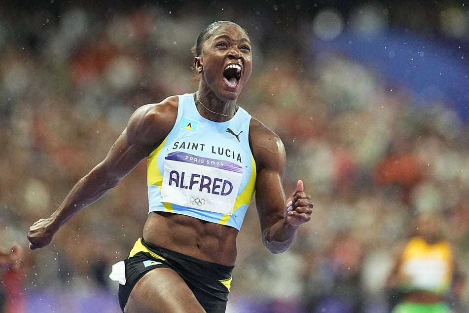 Julien Alfred (23) aus St. Lucia gewann den 100-Meter-Lauf der Frauen.