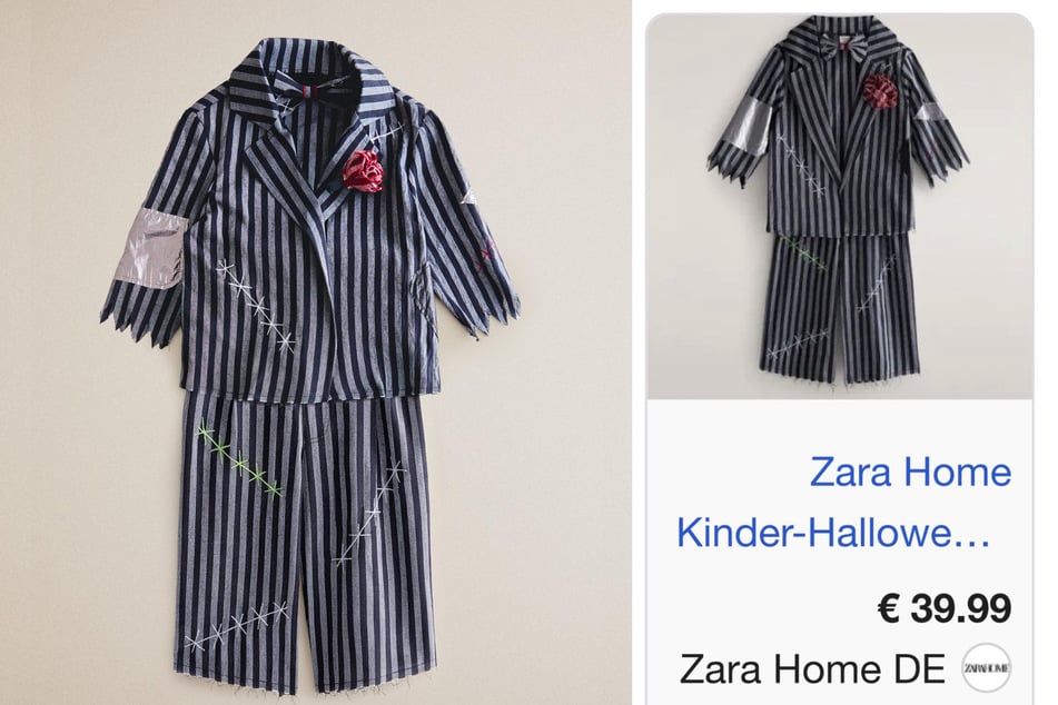 Dieses Halloween-Kostüm bot Zara zuletzt auf ihrer Website an. Es geriet wegen der Ähnlichkeit zu der Uniform von KZ-Häftlingen in Kritik.