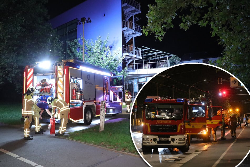 Dresden: 38 Feuerwehrleute eilen zu Gymnasium: Das brannte auf dem Dach