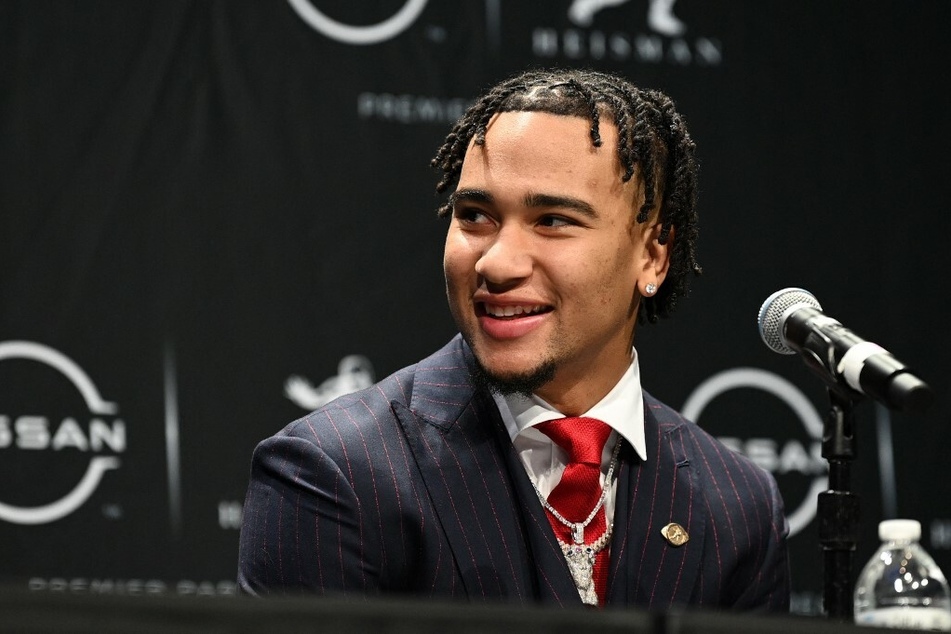 Heisman Trophy finalist quarterback C.J. Stroud from Ohio State speaks at the 2021 Heisman Trophy finalist press conference.