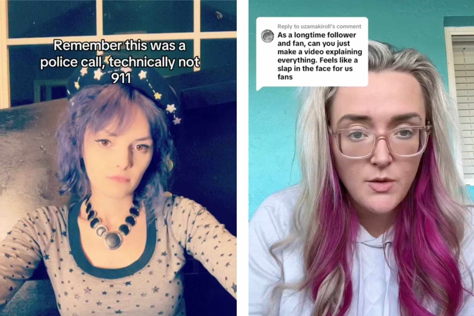 TikTok user @caffinatedkitti aka Kitti (l.) posted a video compilation of all the alt-right and transphobic creators/content that Lauren had followed or liked on social media.