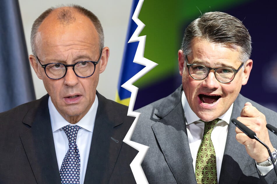 CDU-Vorsitzende Boris Rhein (53, r.) kritisiert Bundeskanzler Friedrich Merz (69) offen für seinen Exportstopp bestimmter Rüstungsgüter nach Israel.