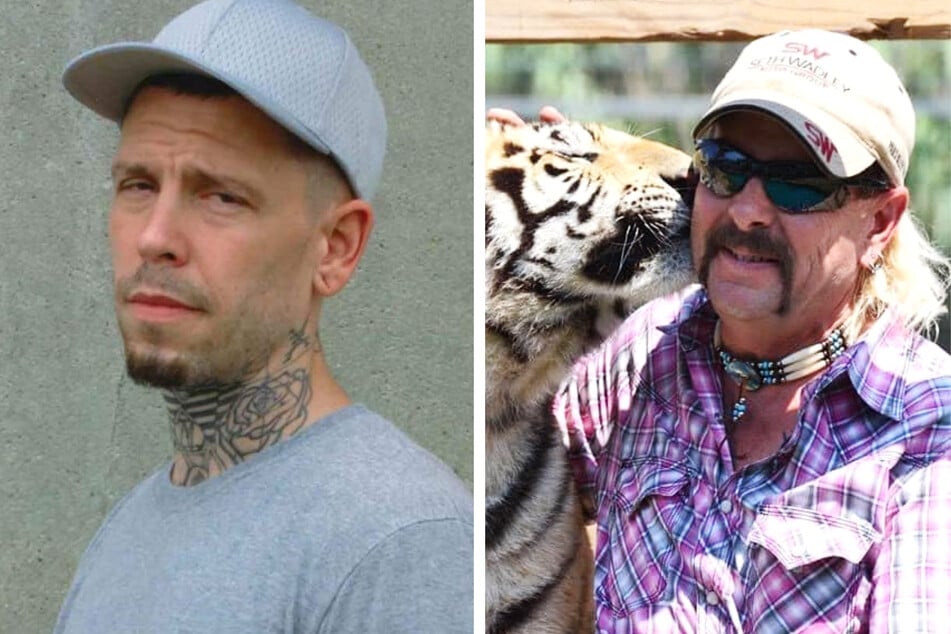 Joe Exotic (r.), also known as the Tiger King, has apparently been dumped by his prison fiancé (l.).