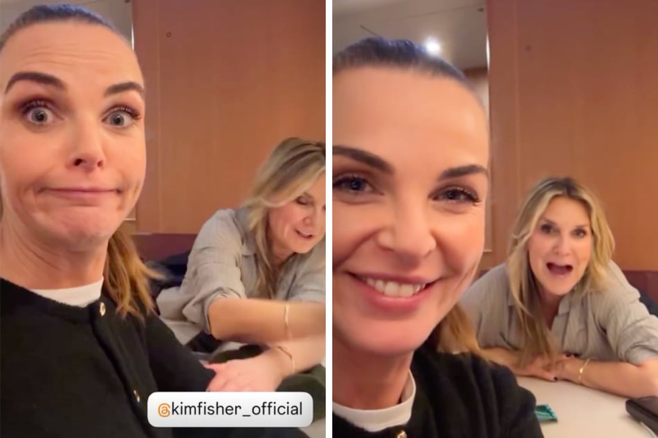 An ihre gemeinsame Rückreise aus Leipzig werden sich Annika Lau (46, l.) und Kim Fisher (56) wohl noch eine Weile erinnern.