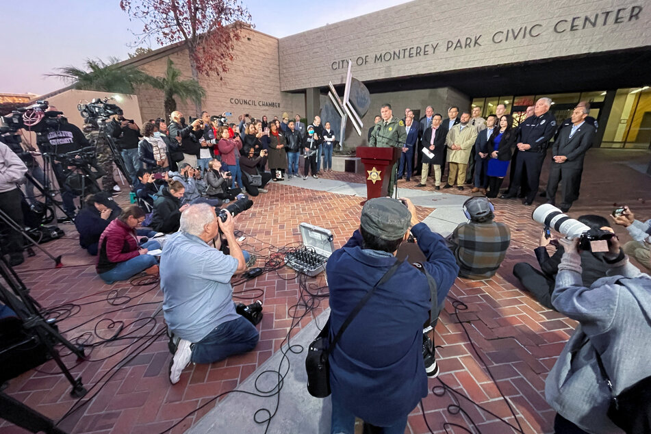 Los Angeles County Sheriff Robert Luna speaks at a news conference in the aftermath of the deadly shooting in Monterey Park, California.