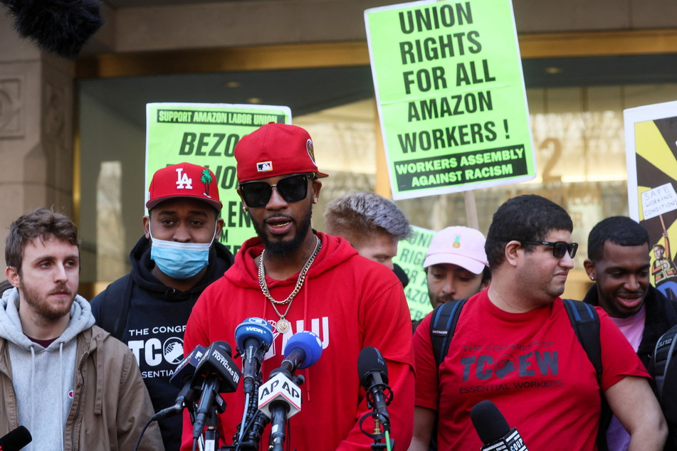 Amazon Labor Union organizers celebrate their official victory becoming the company's first US facility to unionize.