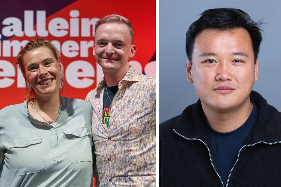 Führende sächsische Linken-Politiker, darunter Anja Eichhorn (39, l.), Marco Böhme (35, M.) und Nam Duy Nguyen (29, r.) fordern einen friedlichen Umgang. (Archivbilder)