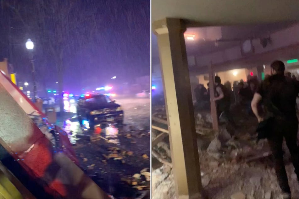 The roof of the Apollo theater in Belvidere, Illinois, collapsed during a storm on Friday, killing one person and injuring at least 28 others.