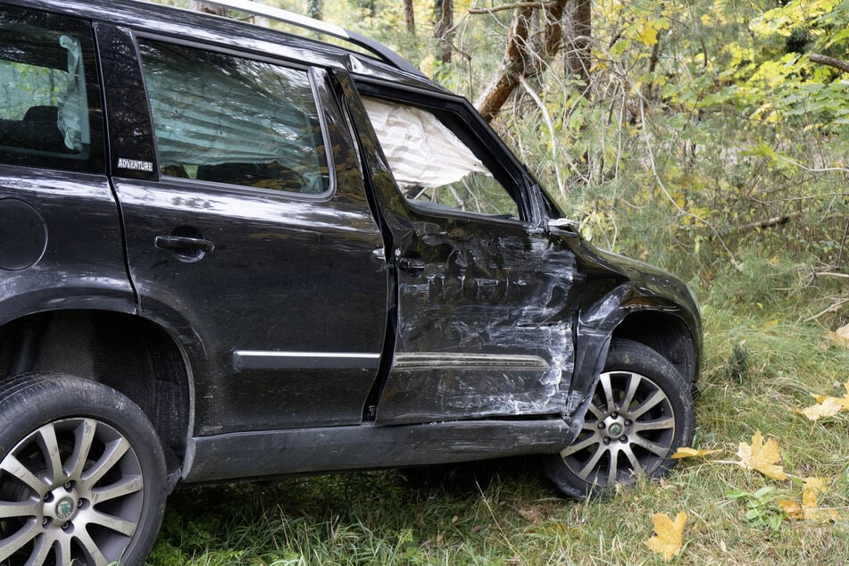 Auch ein Skoda war in den Unfall involviert, kam von der Straße ab und landete im Geäst.