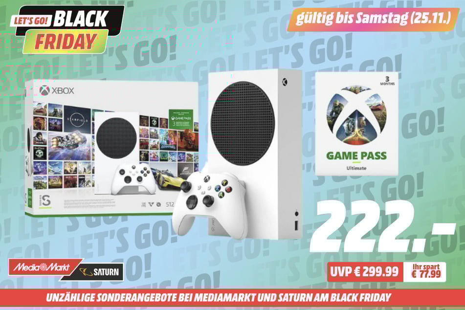 Microsoft Xbox Series S (Starter Bundle)
für 222 statt 299,99 Euro.