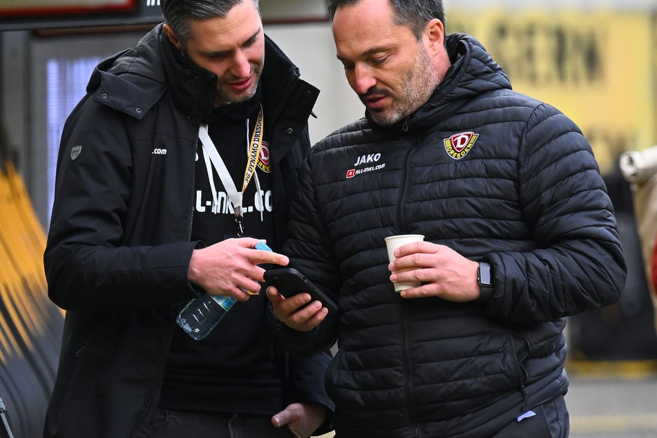 Am Sonntag verkündete Dynamo die Freistellung von Sport-Geschäftsführer Thomas Brendel (49, r.).