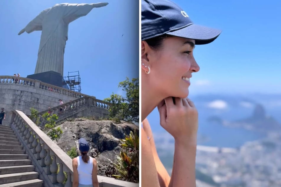 Jana Ina besuchte am Samstag das Wahrzeichen Rio de Janeiros, die Christusstatue.
