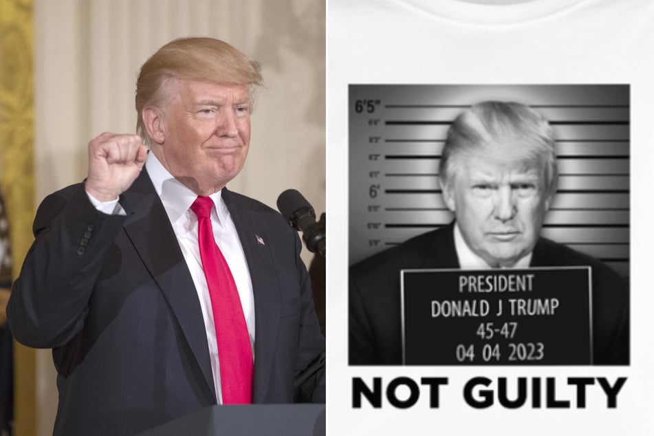 Donald Trump is now selling shirts to his supporters that feature him posing for a fake mugshot.