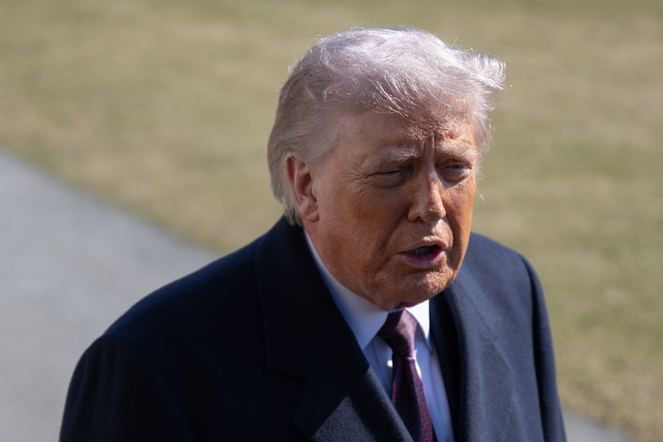 President Donald Trump speaks to the press before boarding Marine One as he departs from the South Lawn of the White House on February 27, 2026.