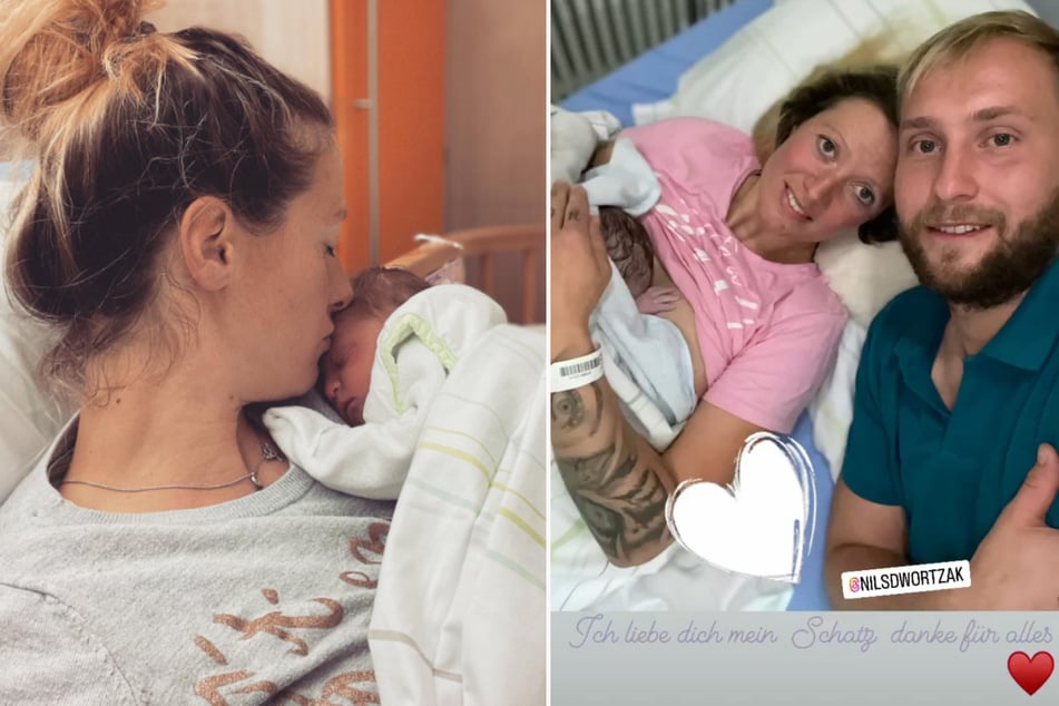Denise Munding (32) und Nils Dwortzak (26) freuen sich über die Geburt ihrer Tochter.