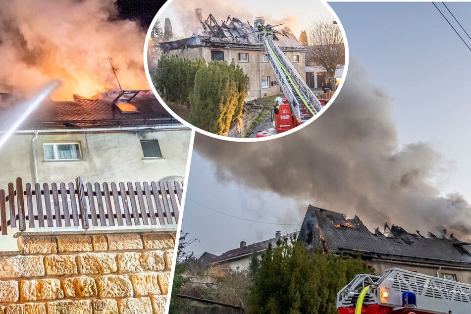 Anwohner gewarnt: Riesige Rauchwolke nach Hausbrand in Sächsischer Schweiz