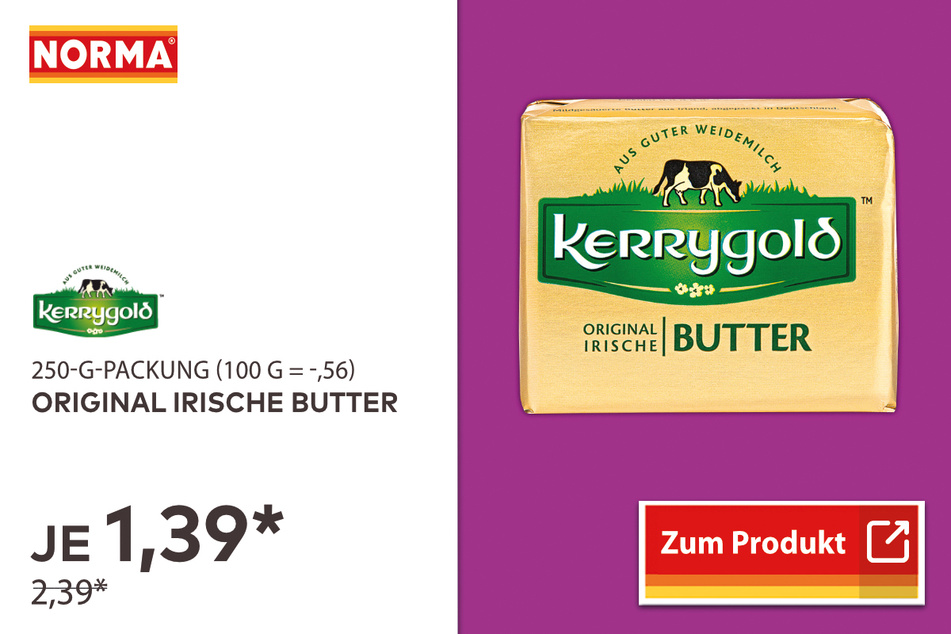 Original Irische Butter Kerrygold für nur 1,39 Euro statt 2,39 Euro