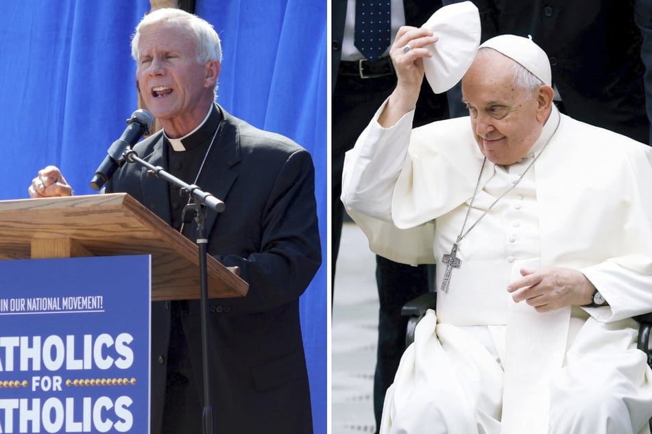 Bishop Joseph Strickland (l.), of the Tyler diocese in Texas, has been fired by Pope Francis over concerns about his leadership and outspoken criticism of the pontif.