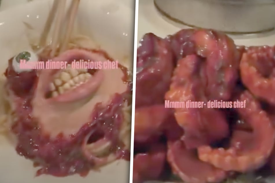 Das Essen auf der Dinnertafel sah gruselig und nicht besonders appetitlich aus.