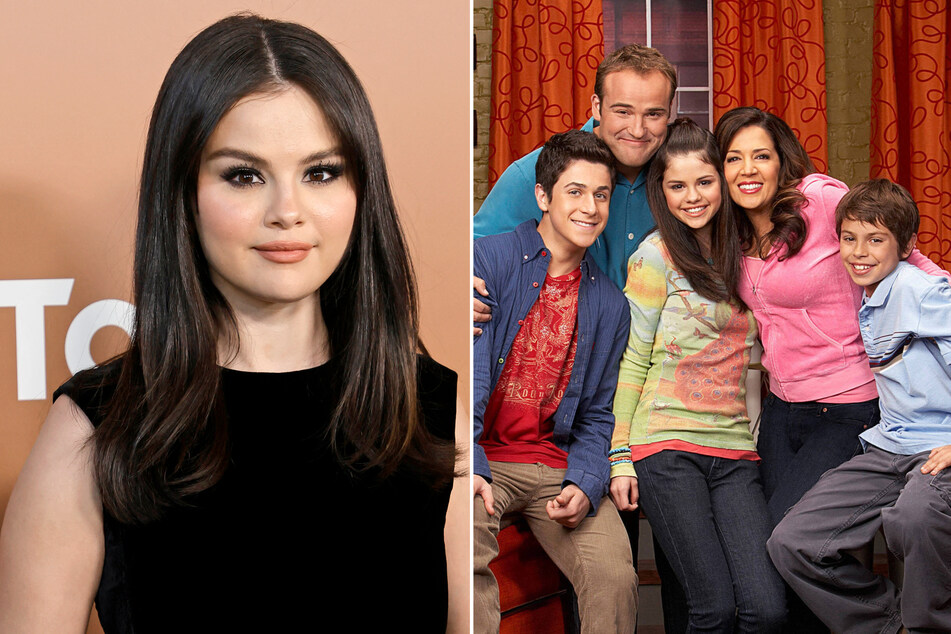 Selena Gomez (l) reunited with two of her Wizards of Waverly Place co-stars on a recent podcast.