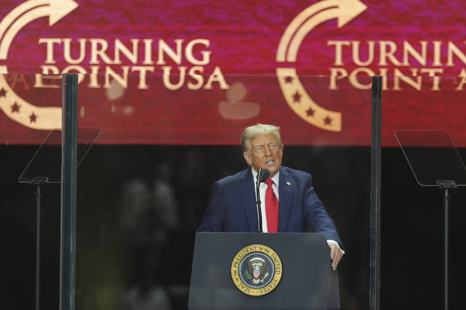 Donald Trump nutzt seine Rede auch gezielt für seine politische Agenda.